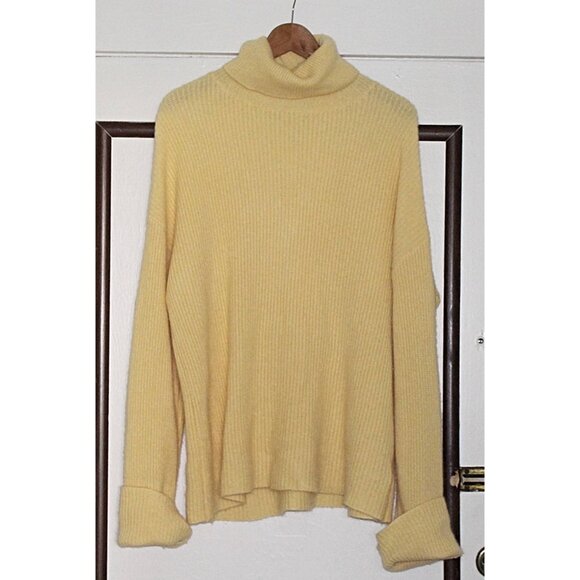 The Cashmere Project - 100% Cashmere Waffle Knit Turtleneck - Creme Brulee - Lrg - Picture 5 of 9